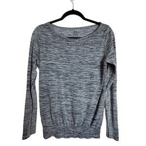 Nike Dri-Fit Heather Grey Black Long Sleeve Running Top Womens Size Small